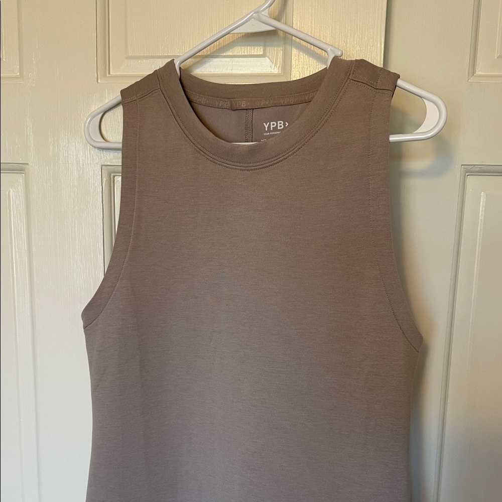 Abercrombie & Fitch Sleeveless Taupe Athletic YPB Midi Dress L - Picture 3 of 8